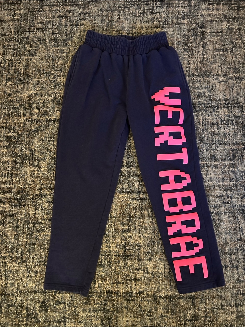 •Vertabrae• navy and pink sweatpants